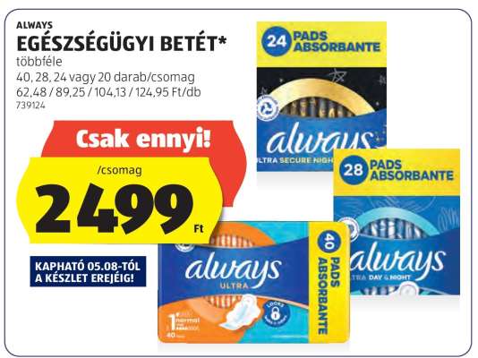 ALWAYS EGÉSZSÉGÜGYI BETÉT