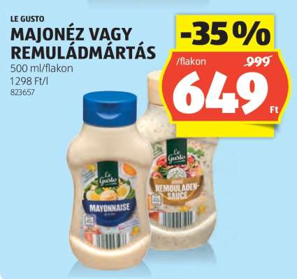 Le Gusto Majonéz vagy Remuládmártás