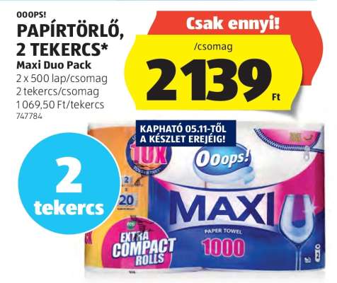 Ooops! Papírtörlő, 2 tekercs