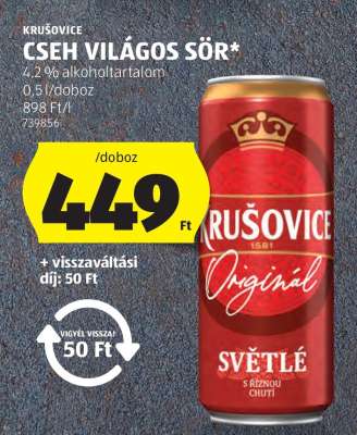 Krušovice Cseh Világos Sör