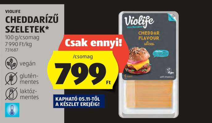 Violife Cheddarízű Szeletek
