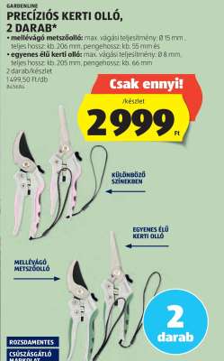Precíziós kerti olló, 2 darab