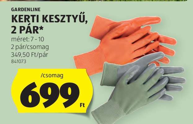GARDENLINE KERTI KESZTYŰ, 2 PÁR