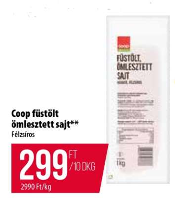 Coop füstölt, ömlesztett sajt