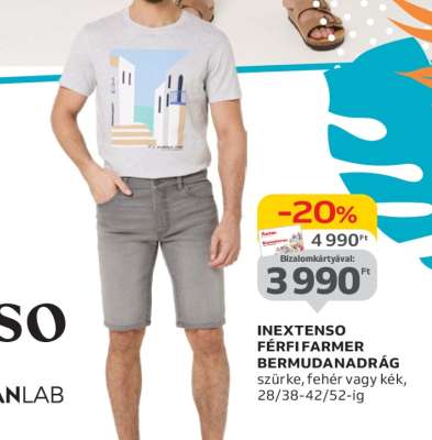 INEXTENSO Férfi farmer bermudanadrág