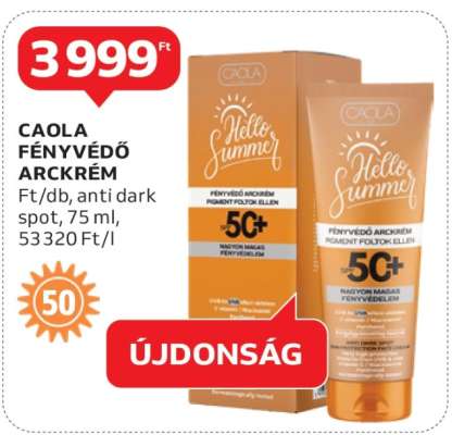 CAOLA FÉNYVÉDŐ ARCKRÉM