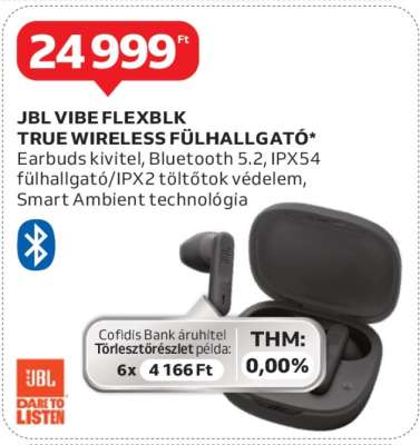 JBL VIBE FLEXBLK TRUE WIRELESS FÜLHALLGATÓ