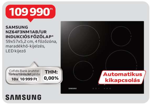 SAMSUNG NZ64F3NM1AB/UR INDUKCIÓS FŐZŐLAP