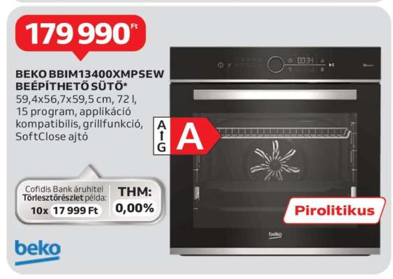 BEKO BBIM13400XMPSEW BEÉPÍTHETŐ SÜTŐ