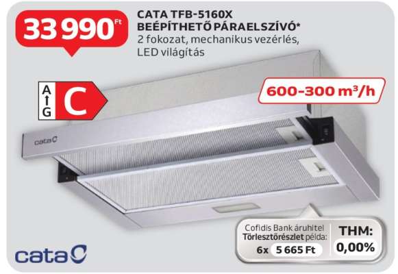 CATA TFB-5160X Beépíthető Páraelszívó