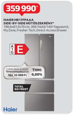 HAIER HB17FPAAA SIDE-BY-SIDE HŰTŐSZEKRÉNY