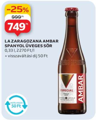 LA ZARAGOZANA AMBAR SPANYOL ÜVEGES SÖR