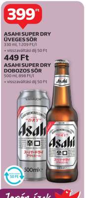Asahi Super Dry üveges sör