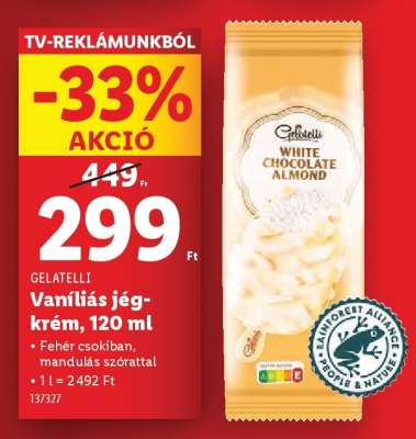 Gelatelli Vaníliás jégkrém, 120 ml