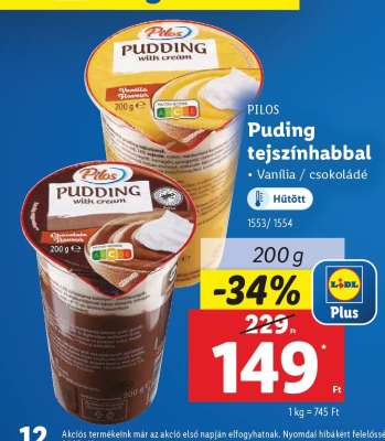Pilos Puding tejszínhabbal