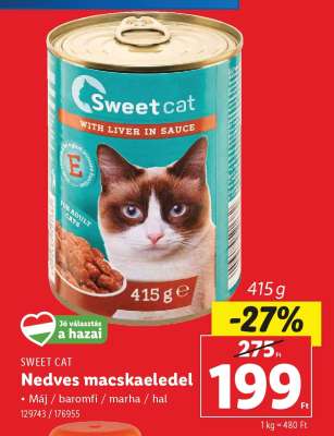 SWEET CAT Nedves macskaeledel