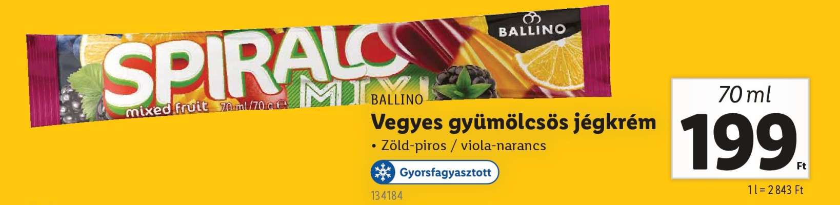 Vegyes gyümölcsös jégkrém