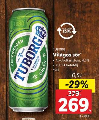 TUBORG Világos sör