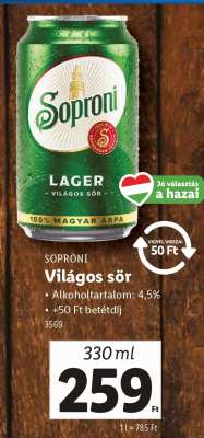 SOPRONI Világos sör