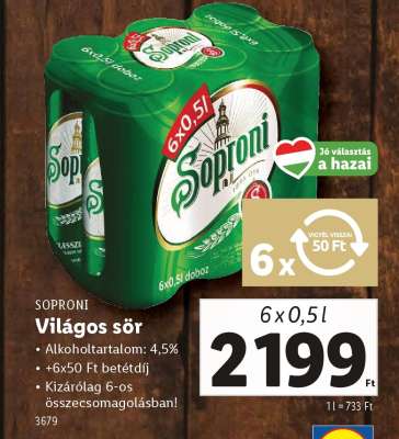 SOPRONI Világos sör