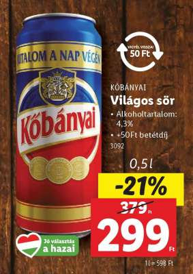 KŐBÁNYAI Világos sör*