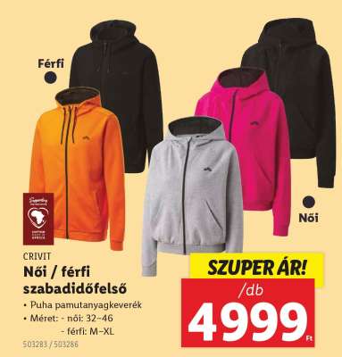 Női / férfi szabadidőfelső