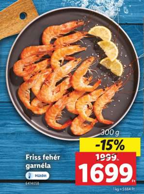 Friss fehér garnéla