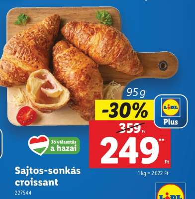 Sajtos-sonkás croissant