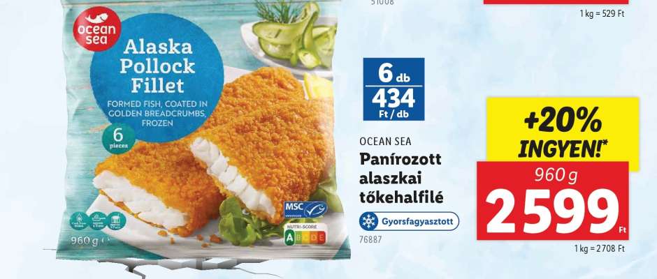 Ocean Sea Panírozott alaszkai tőkehalfilé