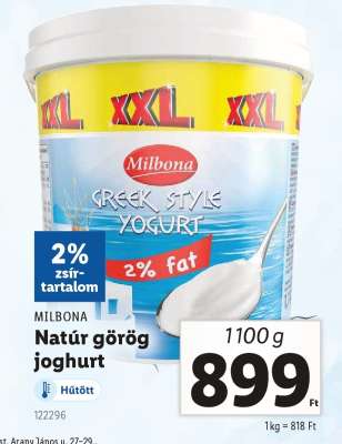 MILBONA Natúr görög joghurt