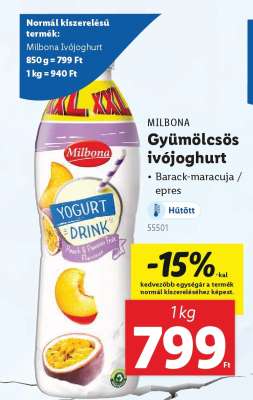 MILBONA Gyümölcsös ivójoghurt