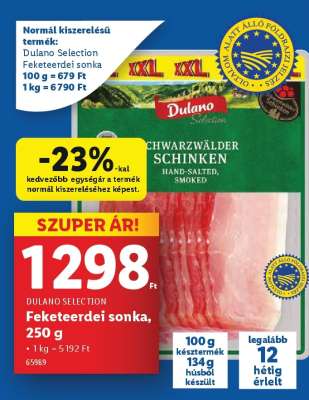 Dulano Selection Feketerdei sonka, 250 g