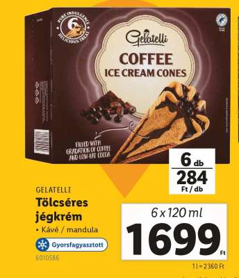 GELATELLI Tölcséres jégkrém