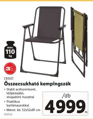 Összecsukható kempingszék