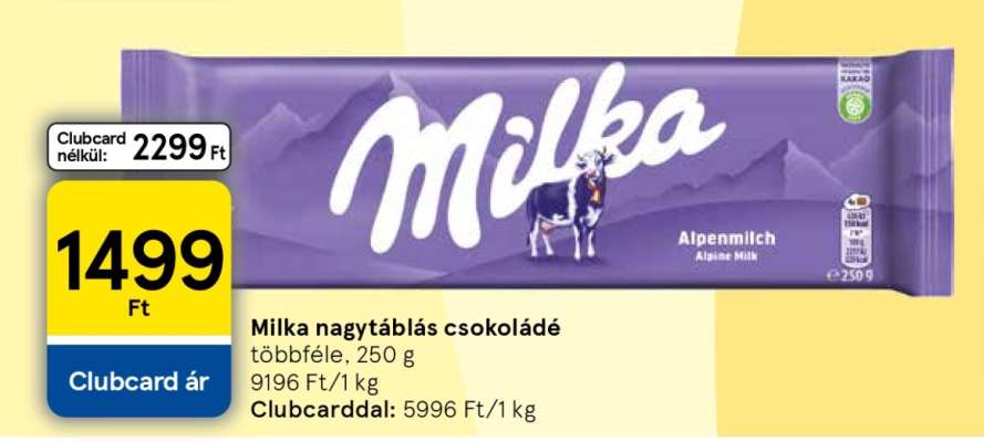 Milka nagytáblás csokoládé