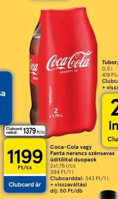Coca-Cola vagy Fanta narancs szénsavas üdítőital duopack