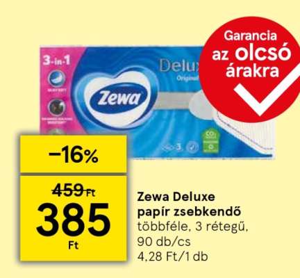 Zewa Deluxe papír zsebkendő