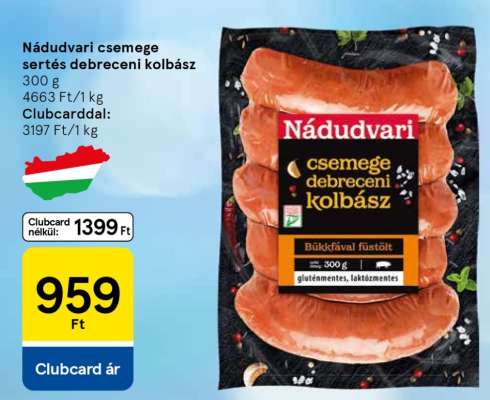 Nádudvari csemege sertés debreceni kolbász