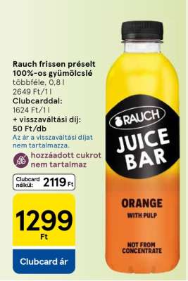 Rauch frissen préselt 100%-os gyümölcslé