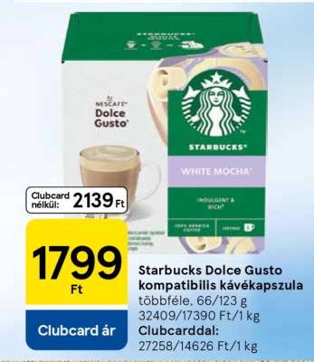 Starbucks Dolce Gusto Kompatibilis Kávékapszula