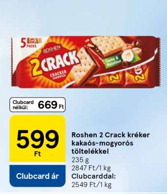Roshen 2 Crack kréker kakaós-mogyorós töltelékkel