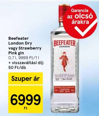 Beefeater London Dry vagy Strawberry Pink gin