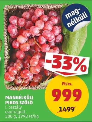 Magnélküli Piros Szőlő