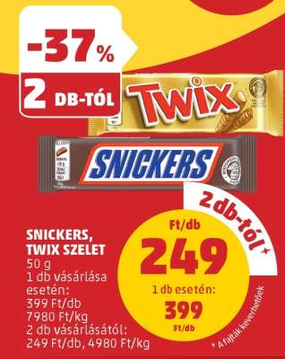 Snickers, Twix szelet