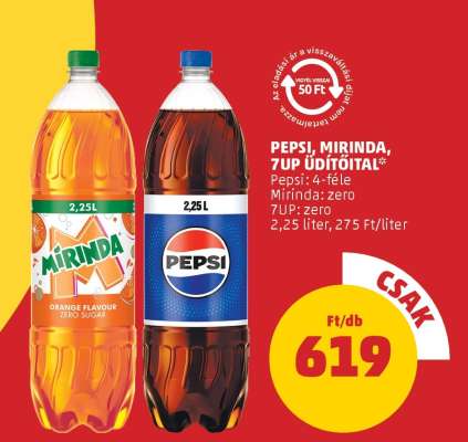 Pepsi, Mirinda, 7UP Üdítőital