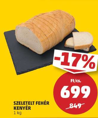 Szeletelt fehér kenyér