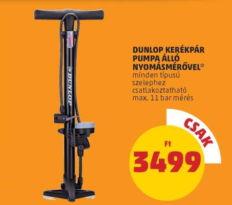 Dunlop Kerékpár Pumpa Álló Nyomásmérővel