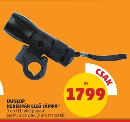Dunlop Kerékpár Első Lámpa