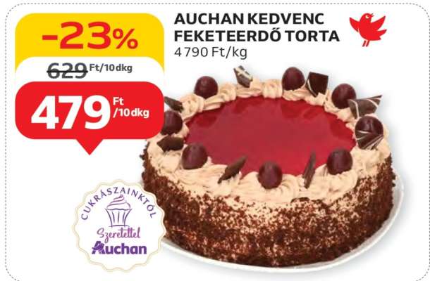 AUCHAN KEDVENC FEKETEERDŐ TORTA