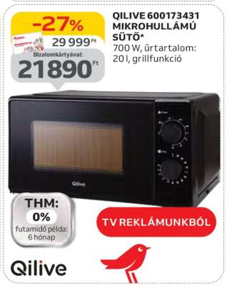 QILIVE 600173431 MIKROHULLÁMÚ SÜTŐ